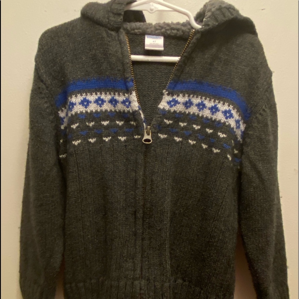Gymboree, grey, zip up sweater, sz 4t